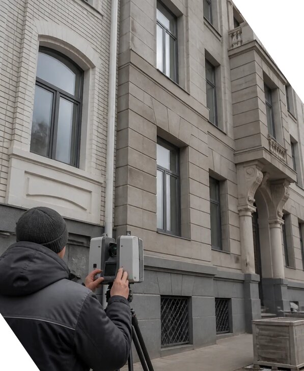 Лазерное сканирование фасадов зданий для обследования в Владимире